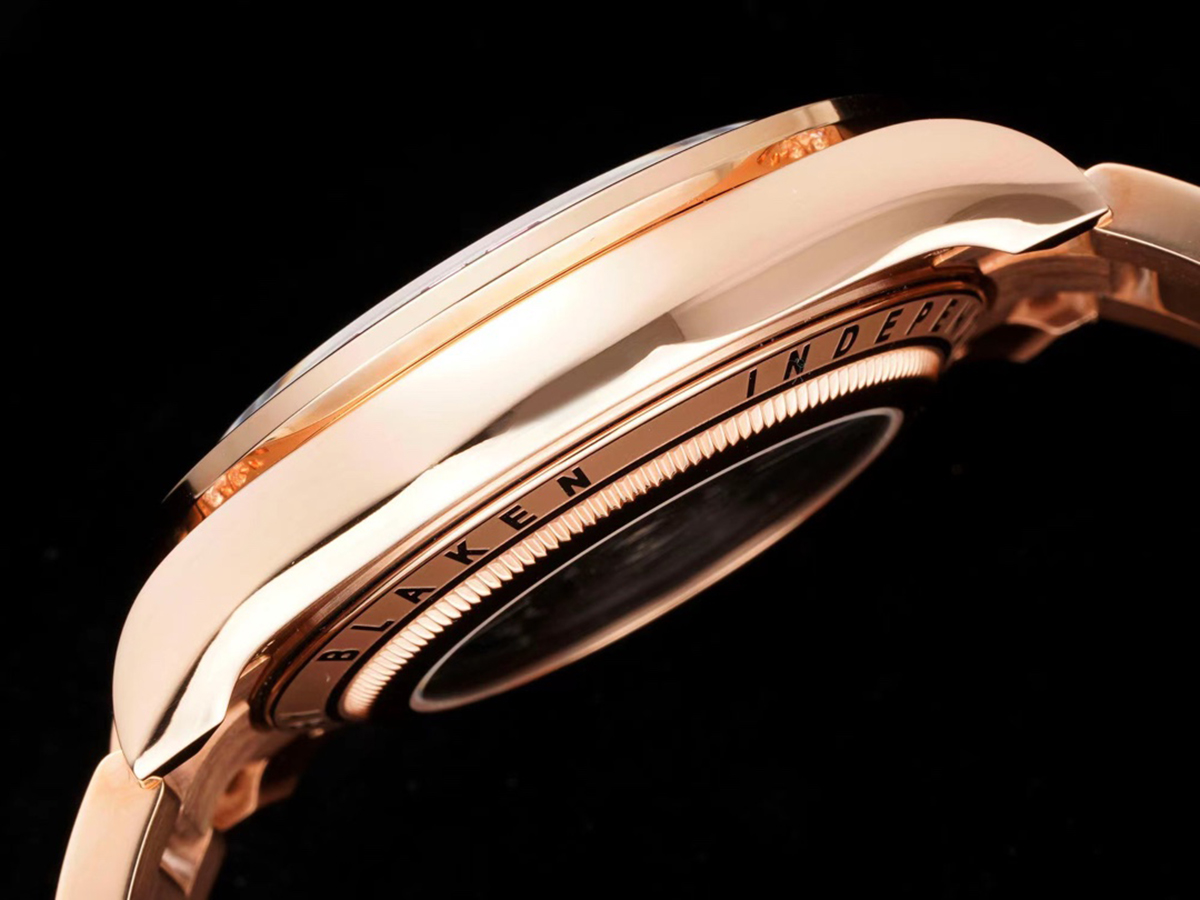 Blaken Daytona Skeleton Dial with Rainbow D1am0nd Bezel in Rose Gold